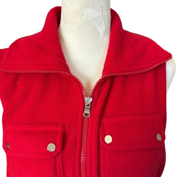 Chaps Sport red sleeveless zip up fleece vest women's size medium - Picture 5 of 8